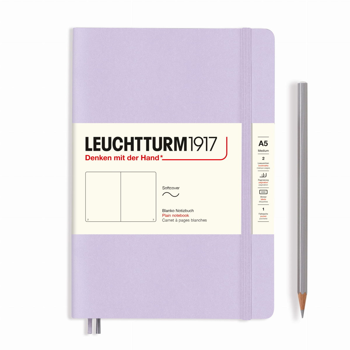 Notatnik Leuchtturm1917 Medium A5, miękka oprawa, gładki, lilac
