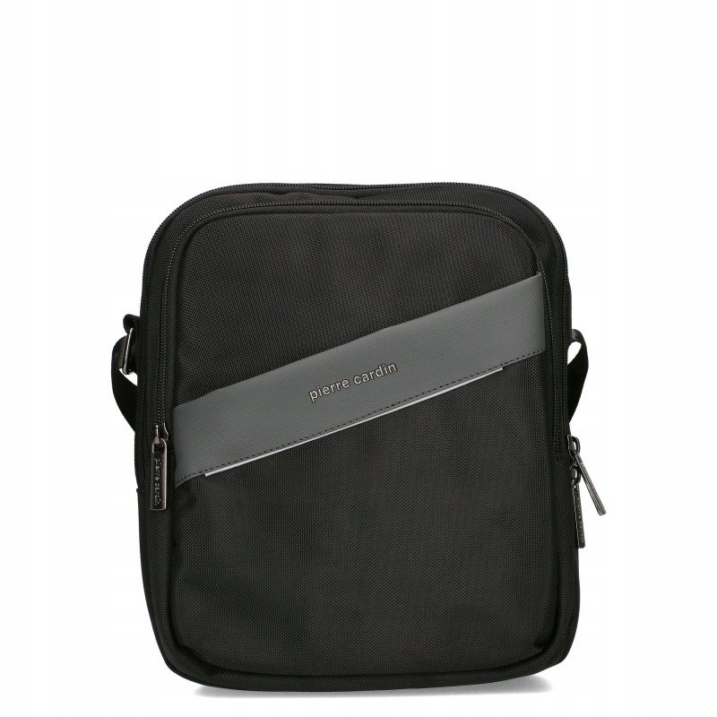 Torba Saszetka Męska Na Ramię Pierre Cardin Raportówka Pojemna Duża Czarna