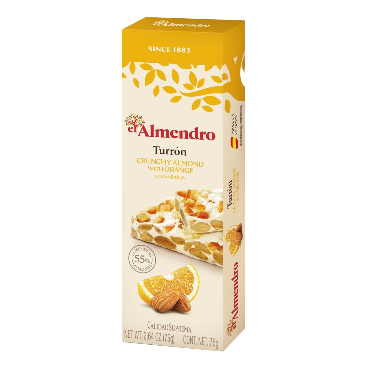 Turron - Chrupiący Nugat Migdałowy z Pomarańczą 75g