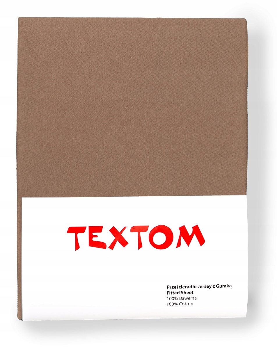 PRZEŚCIERADŁO Z GUMKĄ 90x200 BAWEŁNIANE NA WYSOKI MATERAC PREMIUM KARMELOWE