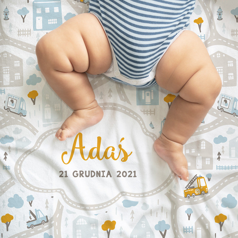 KOCYK dziecięcy prezent na narodziny Wóz Strażacki