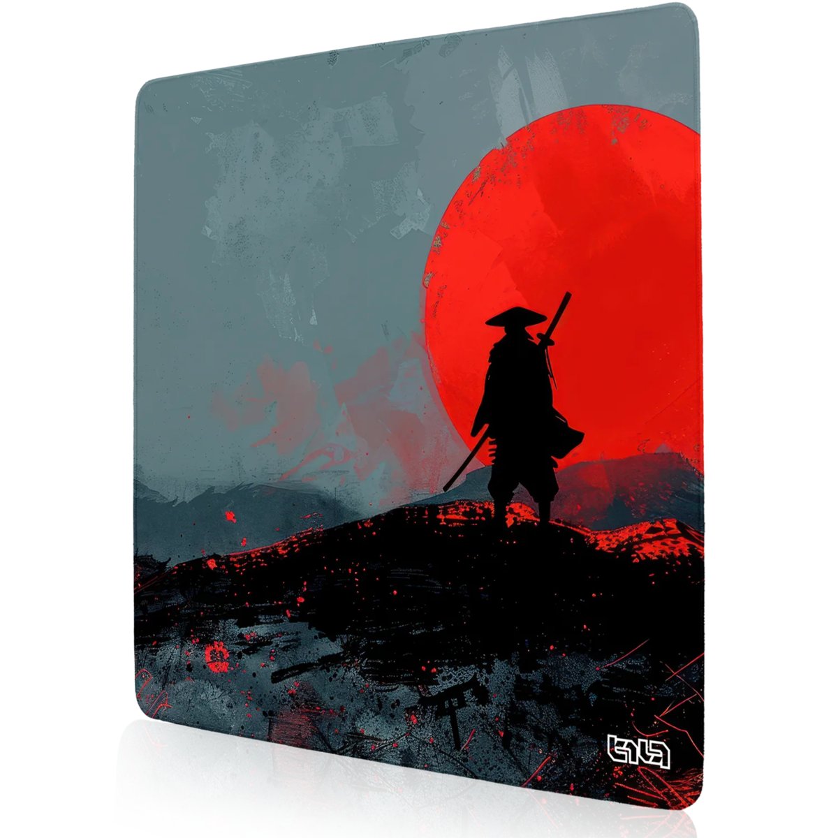 PODKŁADKA GAMINGOWA Grey Samurai 50x50 TILT XL Dla gracza Duża Wodoodporna