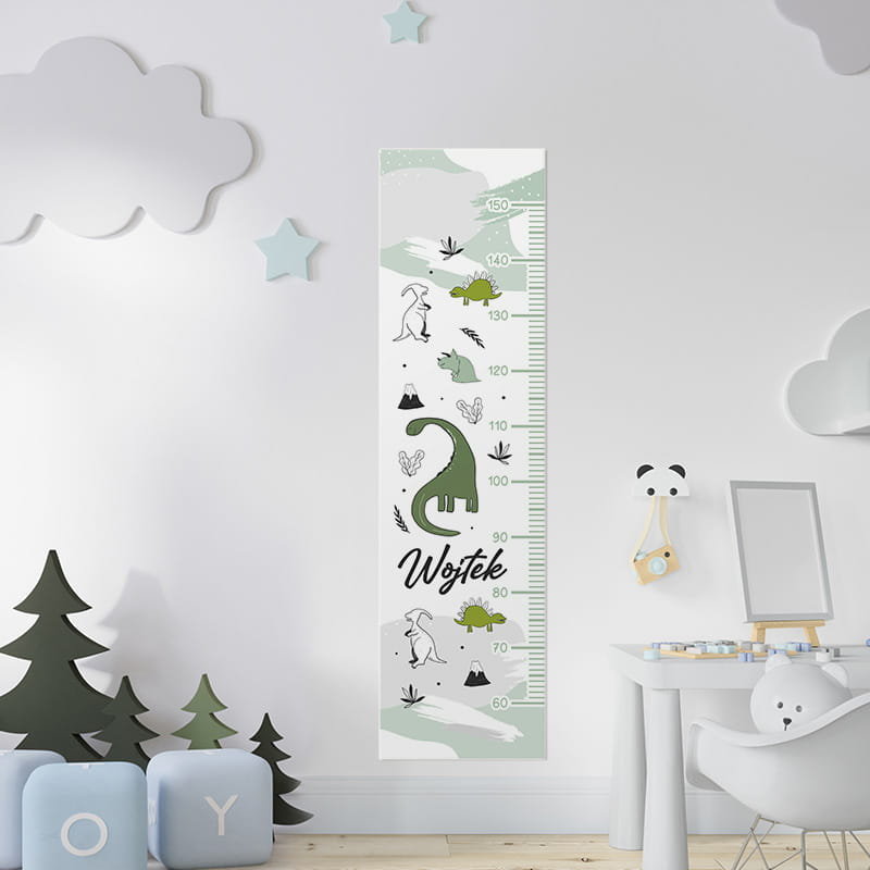 MIARKA wzrostu dekoracja pokoju chłopca Dinozaury