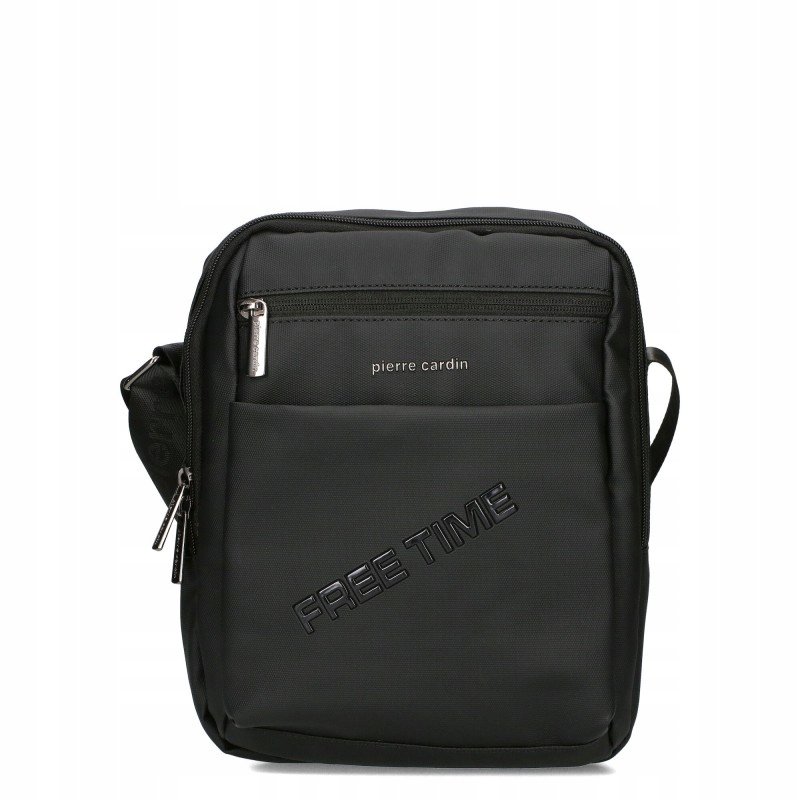 Torba Saszetka Męska Na Ramię Pierre Cardin Raportówka Pojemna Duża Czarna