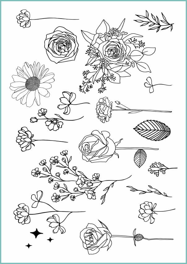 Tatuaże tymczasowe zmywalne kwiaty 05, arkusz A4