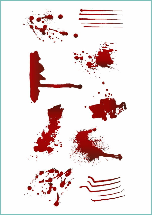 Tatuaże tymczasowe zmywalne rozpryski krwi, arkusz A4
