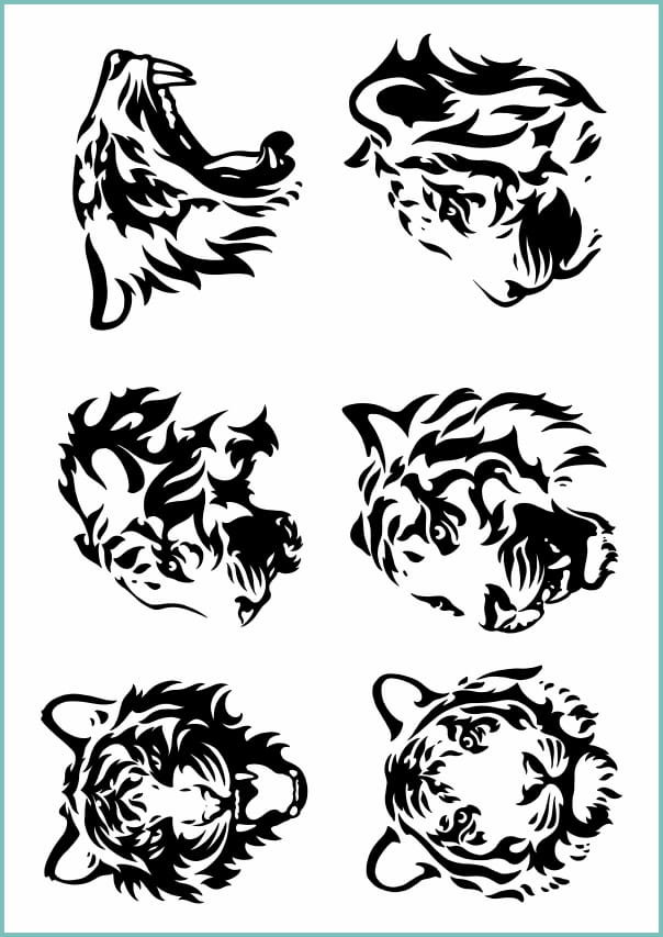 Tatuaże tymczasowe zmywalne głowa tygrysa, arkusz A4