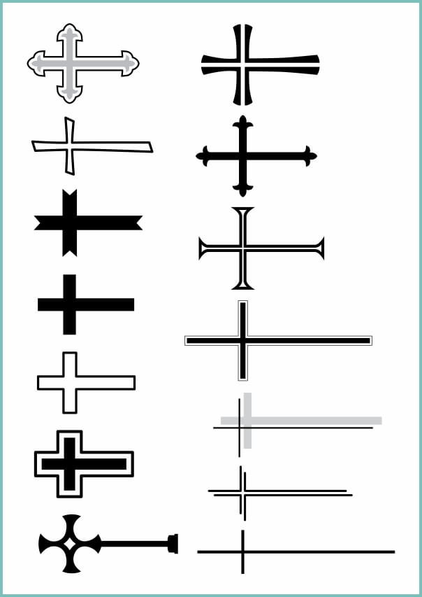 Tatuaże tymczasowe zmywalne krzyż 08, arkusz A4