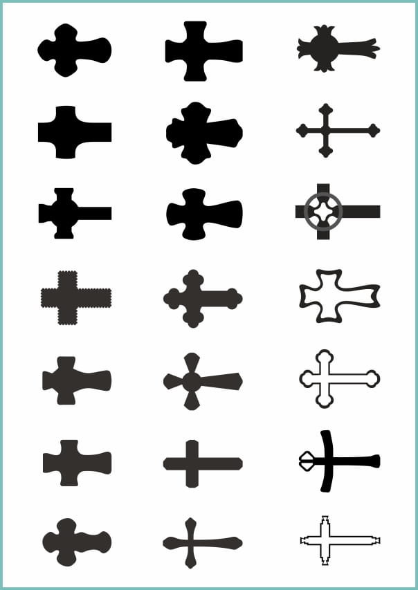 Tatuaże tymczasowe zmywalne krzyże 015, arkusz A4