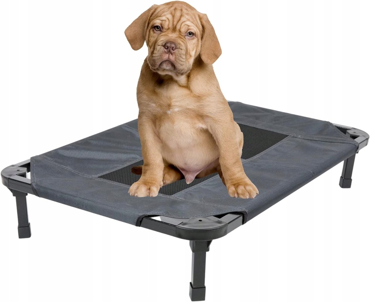 Legowisko dla Psa Kota SZARE ŁÓŻKO NA STELAŻU Na Nóżkach 30kg 73x51x19cm