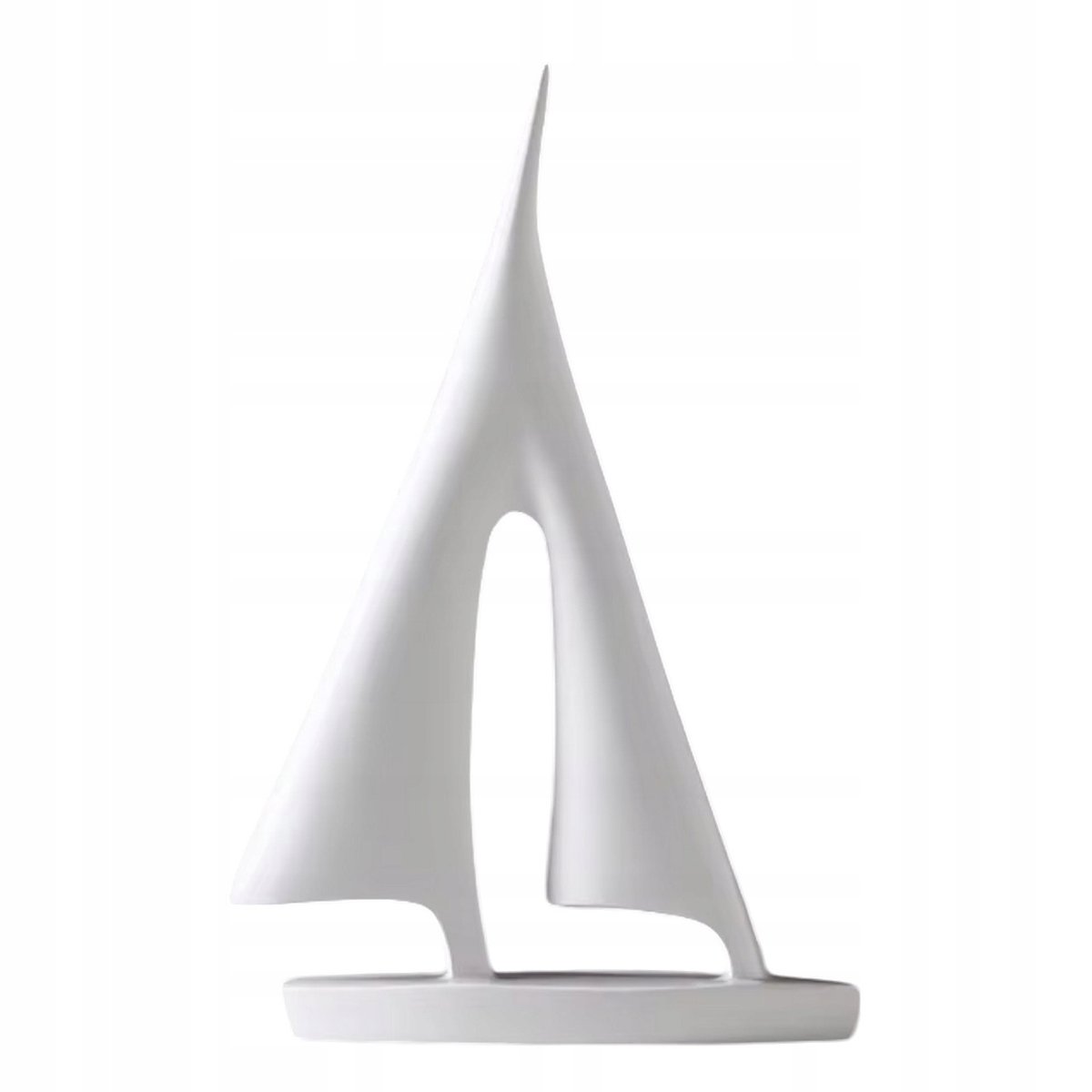 Figurka Ozdobna Statuetka Biała 21 cm - Żaglówka Łódka Jacht dla Żeglarzy
