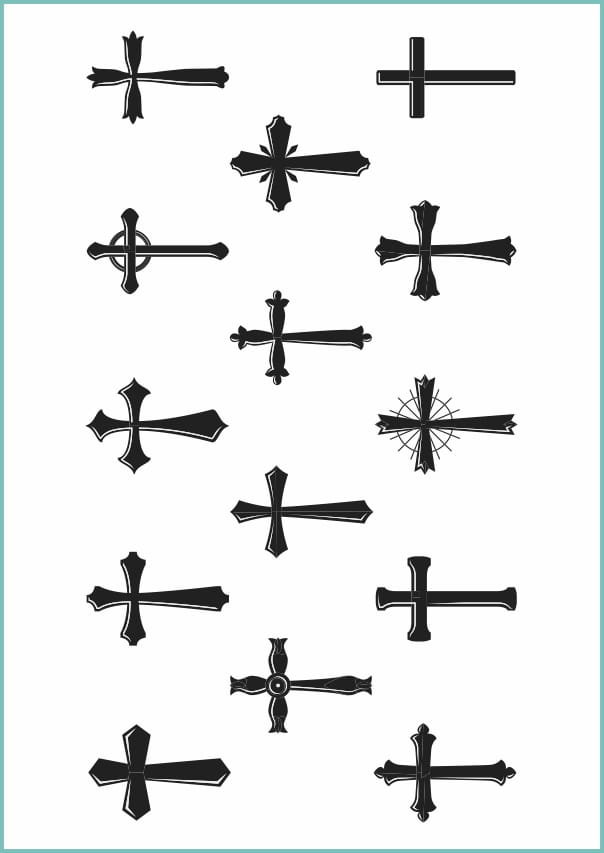 Tatuaże tymczasowe zmywalne krzyż 09, arkusz A4