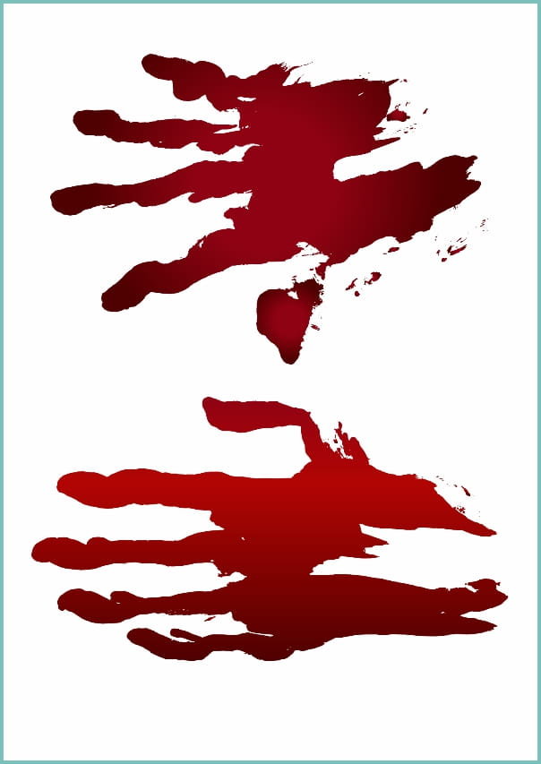 Tatuaże tymczasowe zmywalne krwawy odcisk dłoni, arkusz A4