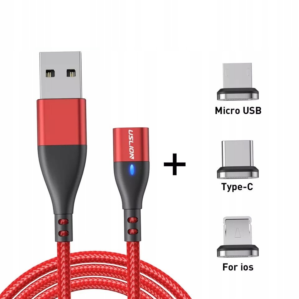 KABEL MAGNETYCZNY 1M SZYBKIE ŁADOWANIE 3A USB C