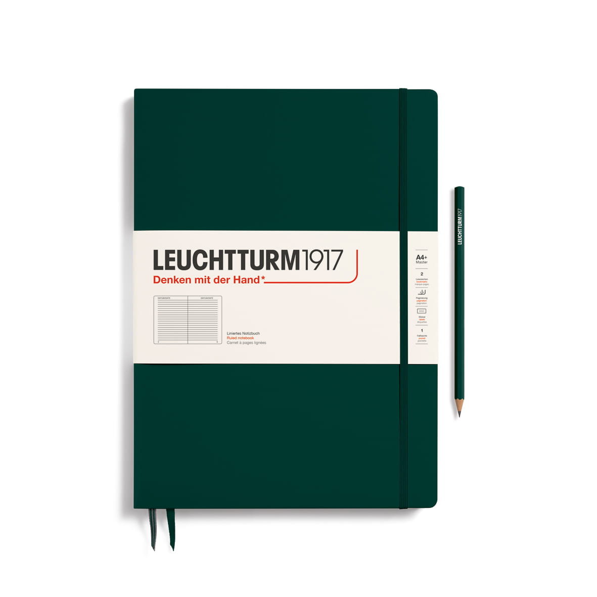 Notatnik Leuchtturm1917 Master Slim A4+, Linie, Forest Green