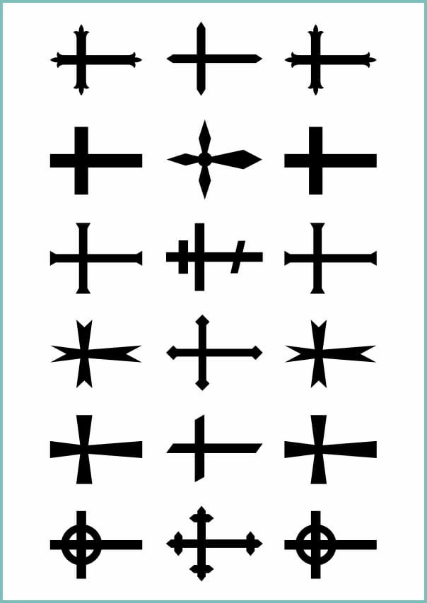 Tatuaże tymczasowe zmywalne krzyże 011, arkusz A4