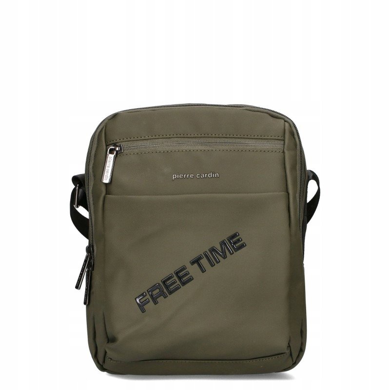 Torba Saszetka Męska Na Ramię Pierre Cardin Raportówka Pojemna Duża Zielona