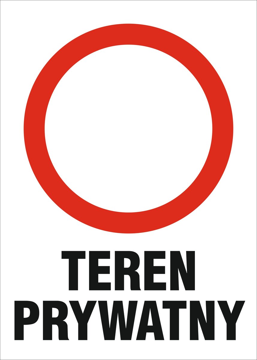 Tabliczka Zakaz ruchu teren prywatny 30x42cm PCV 3mm