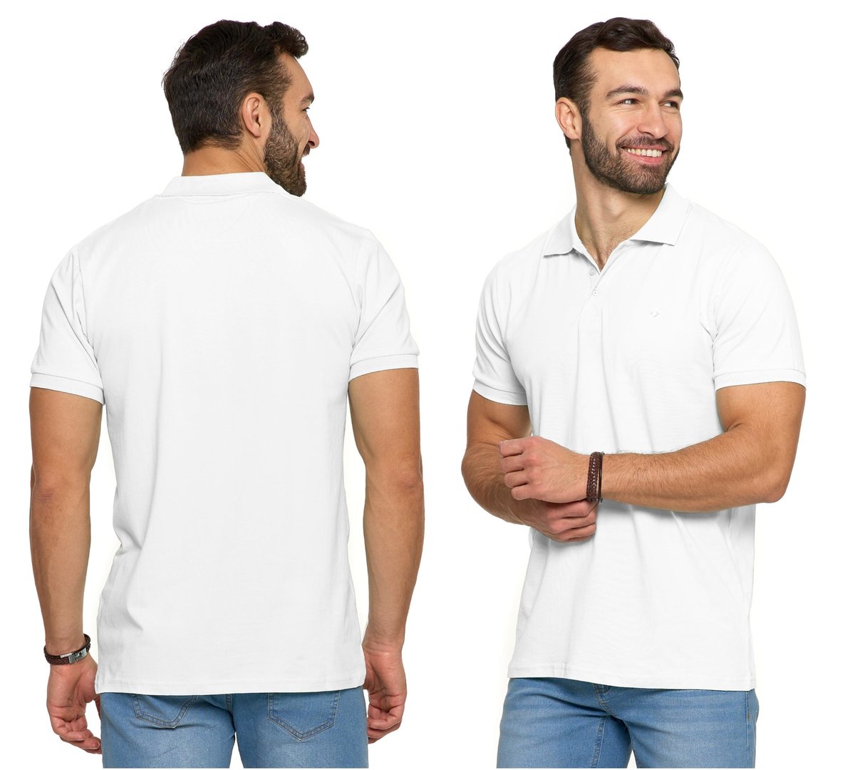Biała Polówka Klasyczna Koszulka Polo Męska PREMIUM Krótki Rękaw MORAJ XXL