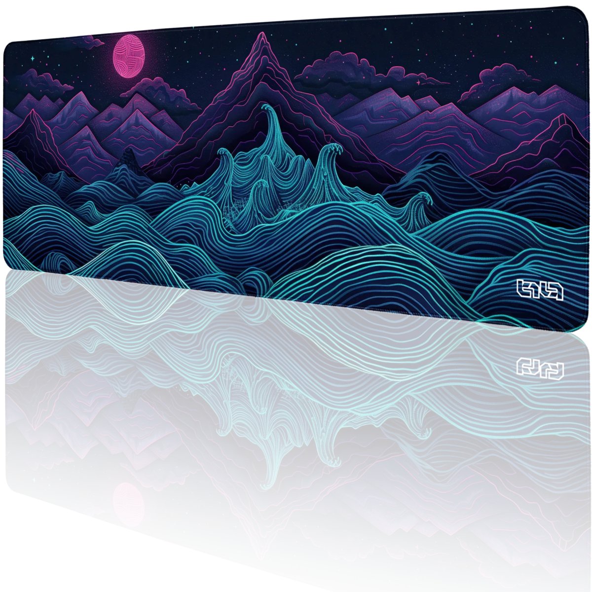 DUŻA PODKŁADKA POD MYSZKĘ Retrowave Mountains 80x30 TILT Wytrzymała