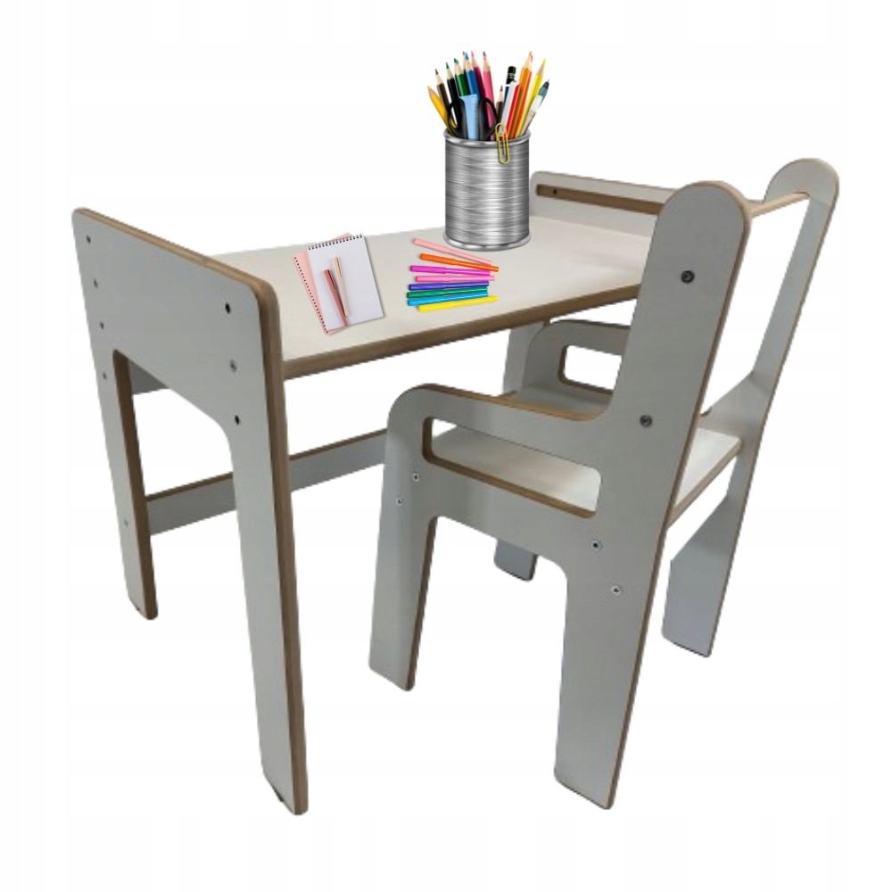 Stolik i Krzesełko DREWNIANE BIURKO dla Dzieci dziecięce