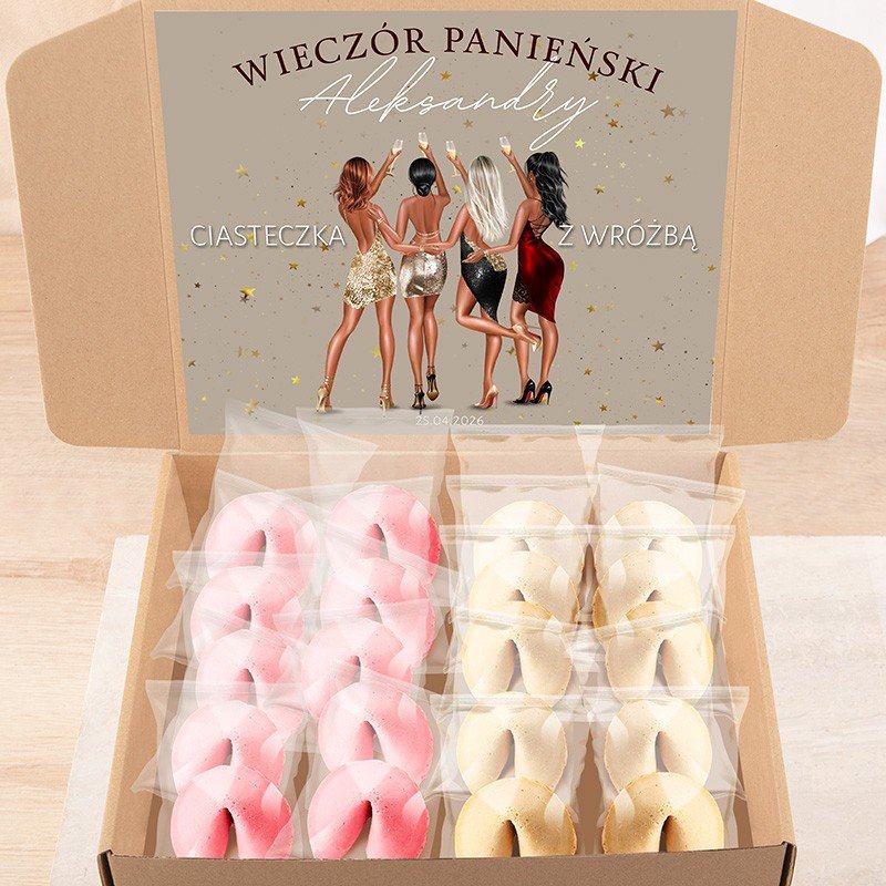 Elegancki Zestaw Ciasteczek z Wróżbą na Panieński
