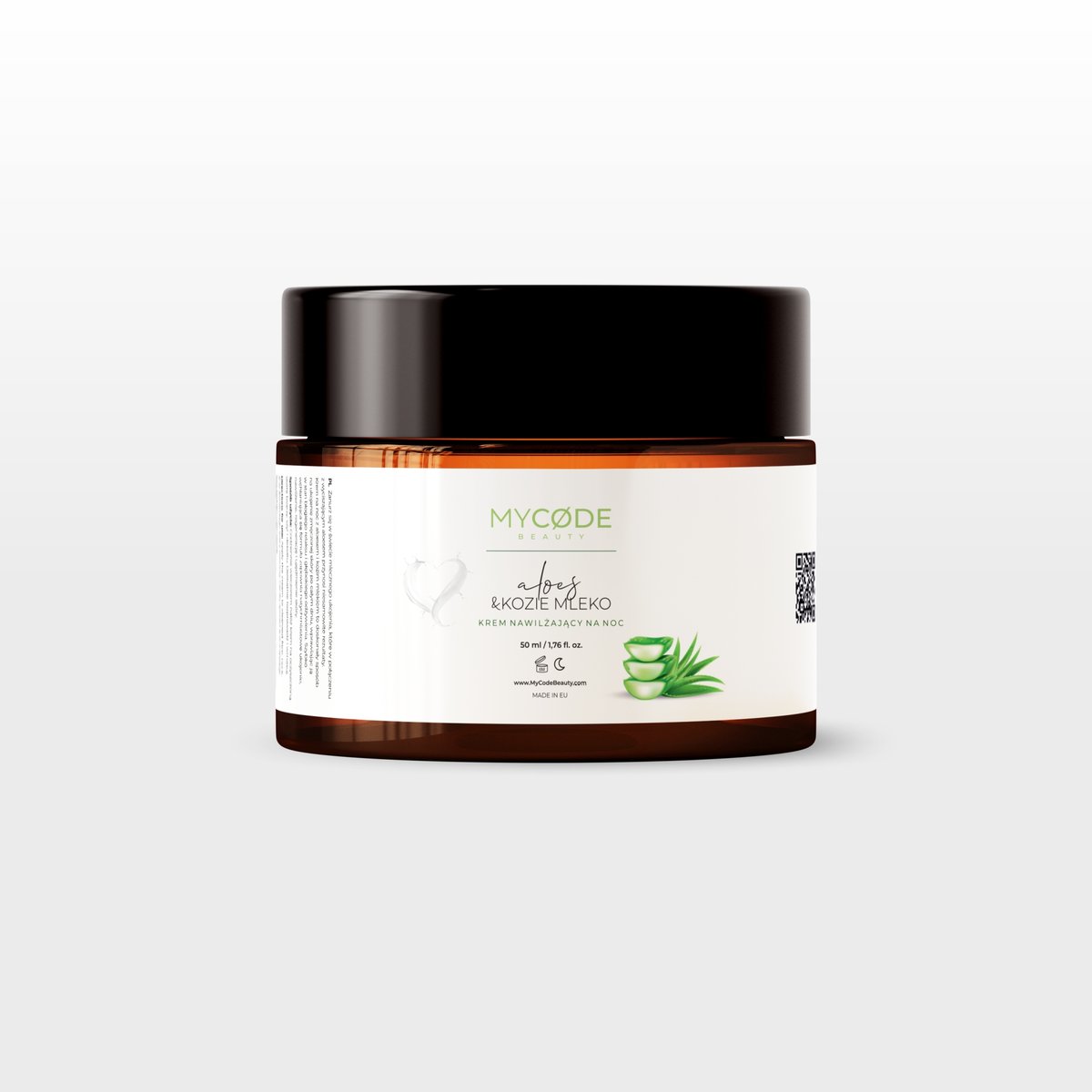 MyCode Beauty, Mocno Nawilżający Krem Aloes & Kozie Mleko Na Noc, 50ml