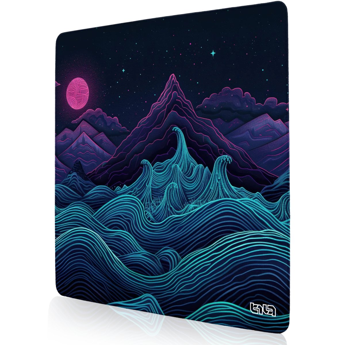 PODKŁADKA GAMINGOWA Retrowave Mountains 50x50 TILT Duża Wodoodporna