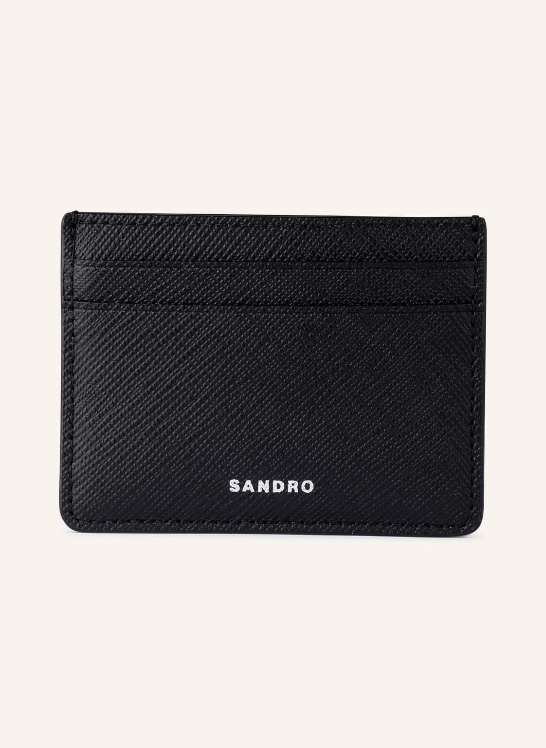 Sandro Etui Na Karty Ze Skóry Saffiano schwarz