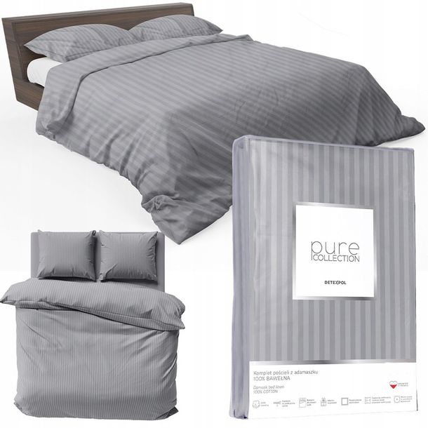 Pościel Komplet Kołdrę 160x200cm + 2 Poszewki 70x80cm Bawełniana Adamaszek