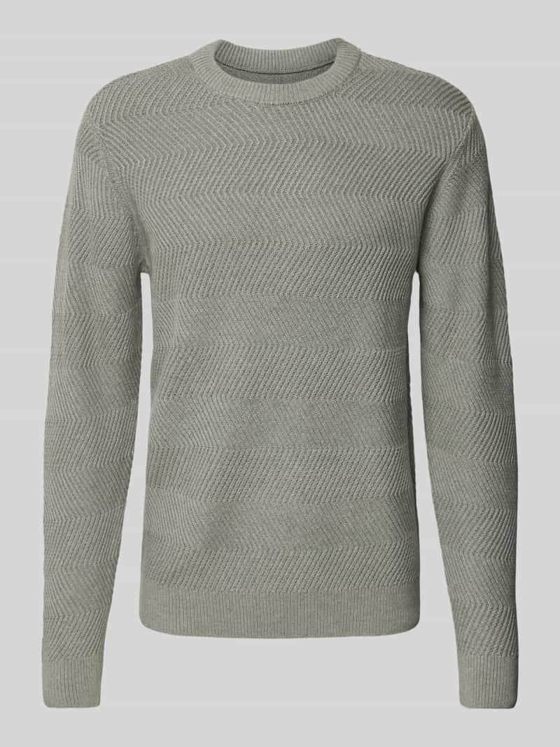 Sweter z dzianiny z fakturowanym wzorem model ‘Karl’