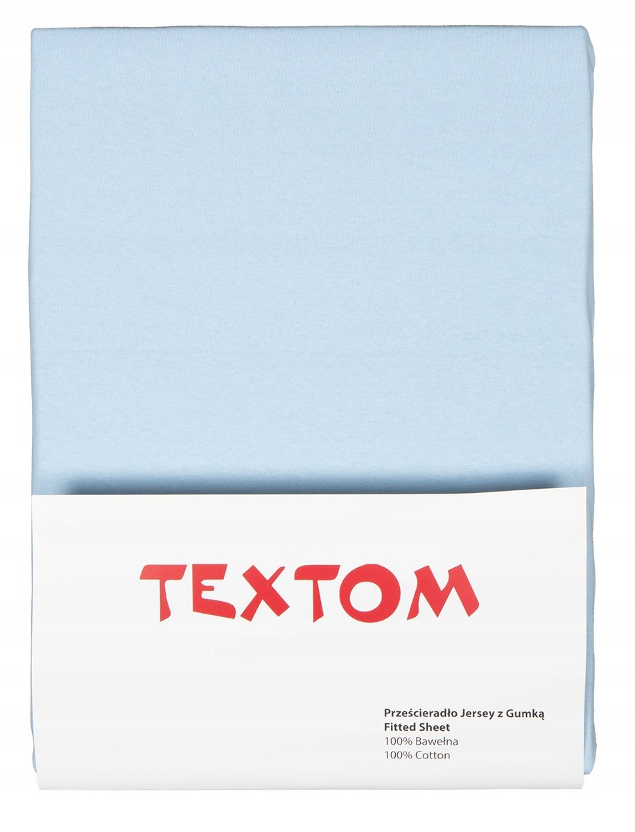 Prześcieradło JERSEY 180x200 BAWEŁNA na WYSOKI MATERAC PREMIUM NIEBIESKIE