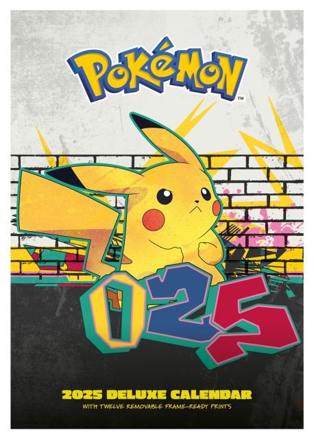 Pokemon Deluxe kalendarz ścienny A3 na 2025 rok
