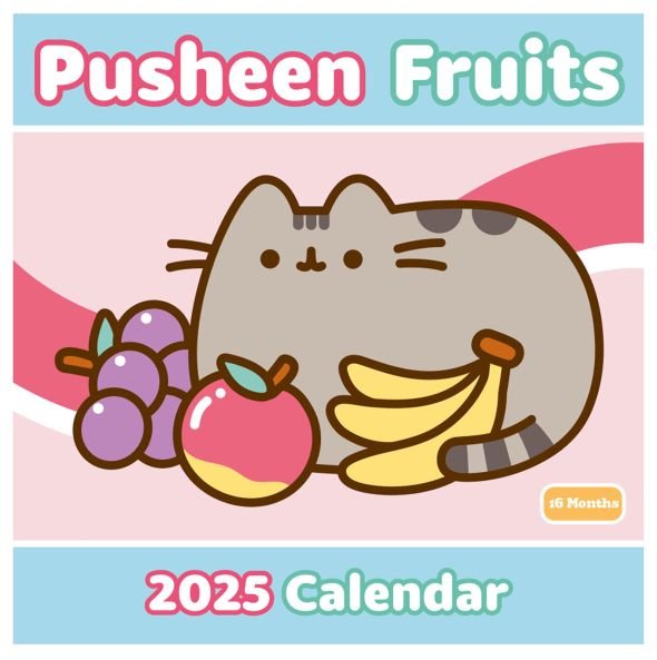 Pusheen Fruits owoce kalendarz ścienny 2025 dla dzieci
