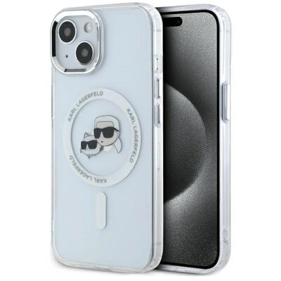 Etui KARL LAGERFELD IML Metal Karl&Choupette Head MagSafe do Apple iPhone 14 Biały | Bezpłatny transport