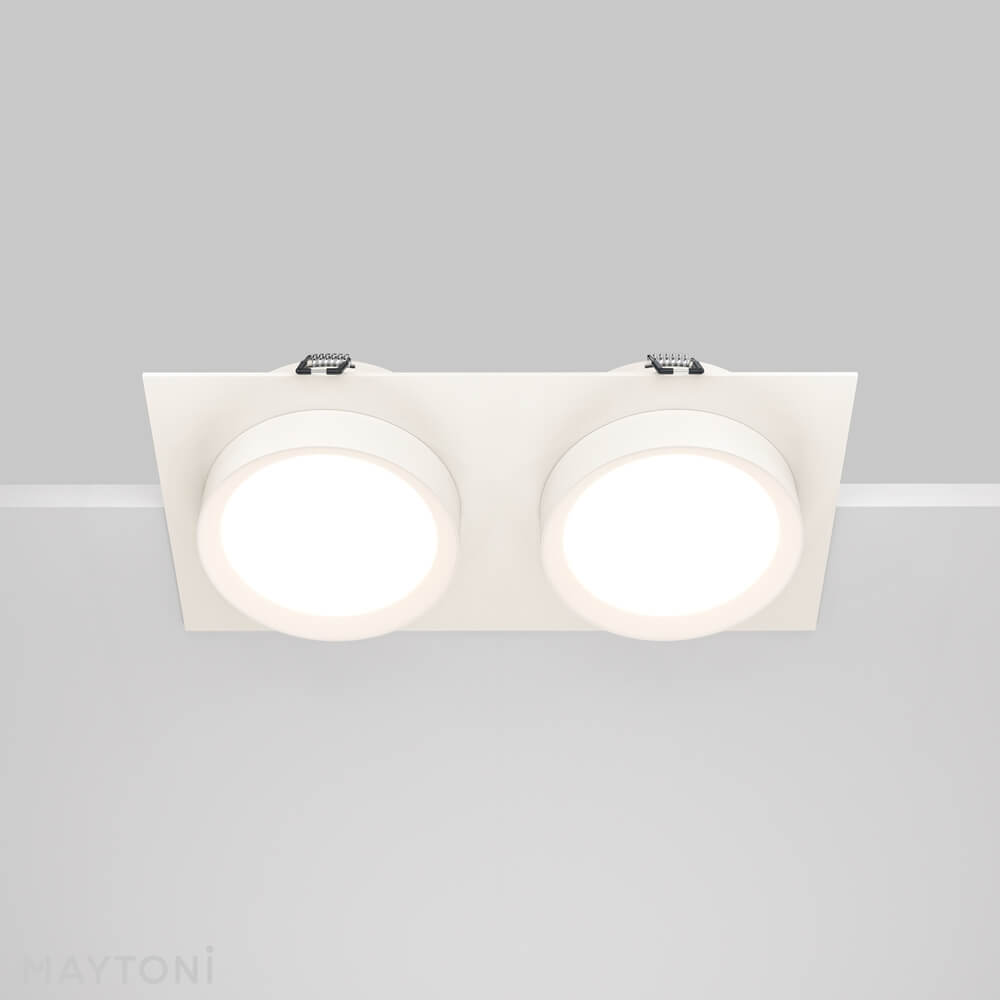Sufitowa lampa prostokątna Hoop DL086-02-GX53-SQ-W Maytoni wpuszczana biały