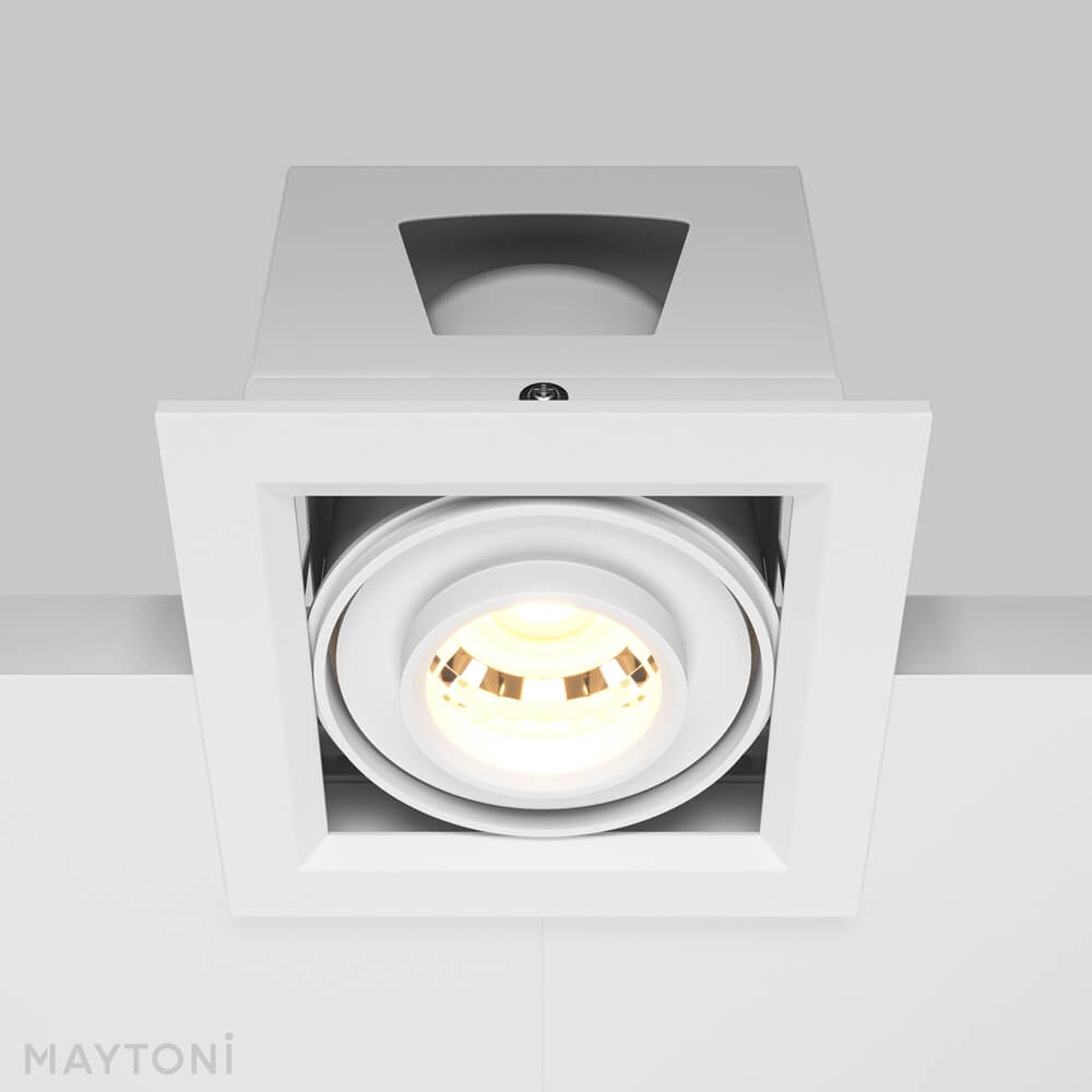 Wpuszczana lampa do jadalni Metal Modern DL093-01-10W3K-W Maytoni LED 10W 3000K biała