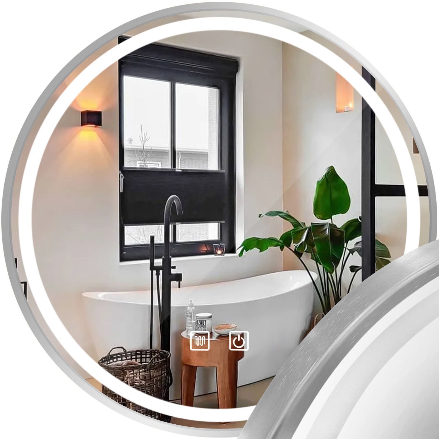 Tutumi LUSTRO ŚCIENNE LED 70cm MMJ stal szczotkowana