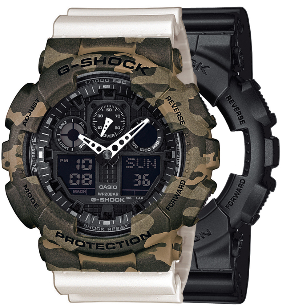 Zegarek G-SHOCK SET GA-100-1A1ER + BEZEL 10507070 + PASEK 10395227