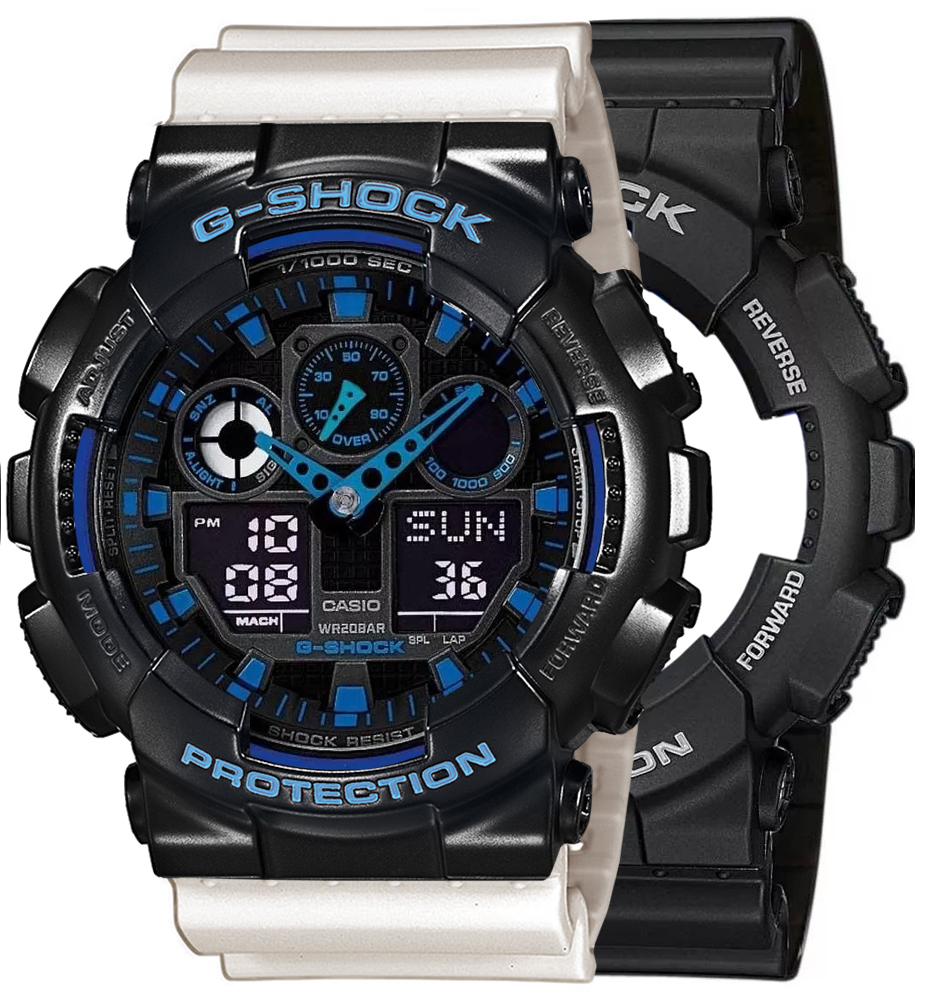 Zegarek G-SHOCK SET GA-100-1A2ER + BEZEL 10514393 + PASEK 10395227