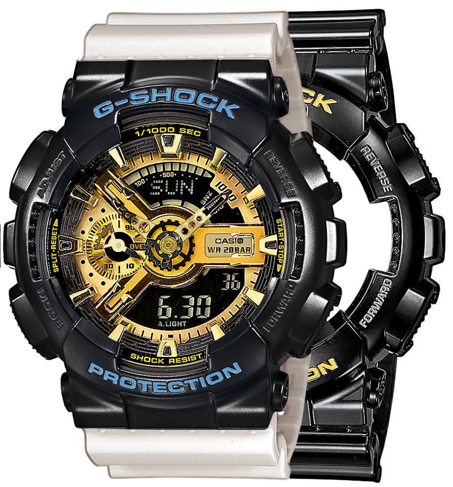 Zegarek G-SHOCK SET GA-110GB-1AER + BEZEL 10514393 + PASEK 10395227