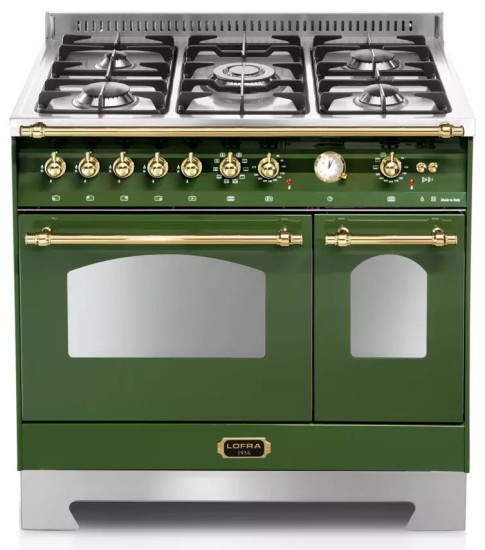 Kuchnia gazowo-elektryczna LOFRA DOLCEVITA 90 OLIVA VERDE RVD96MFTE/Ci gold