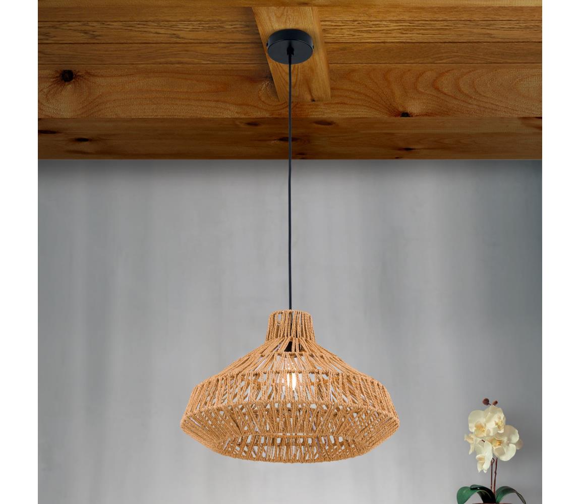 Orion HL 6-1813/1 - Żyrandol na lince BASKET 1xE27/40W/230V śr. 40 cm konopie