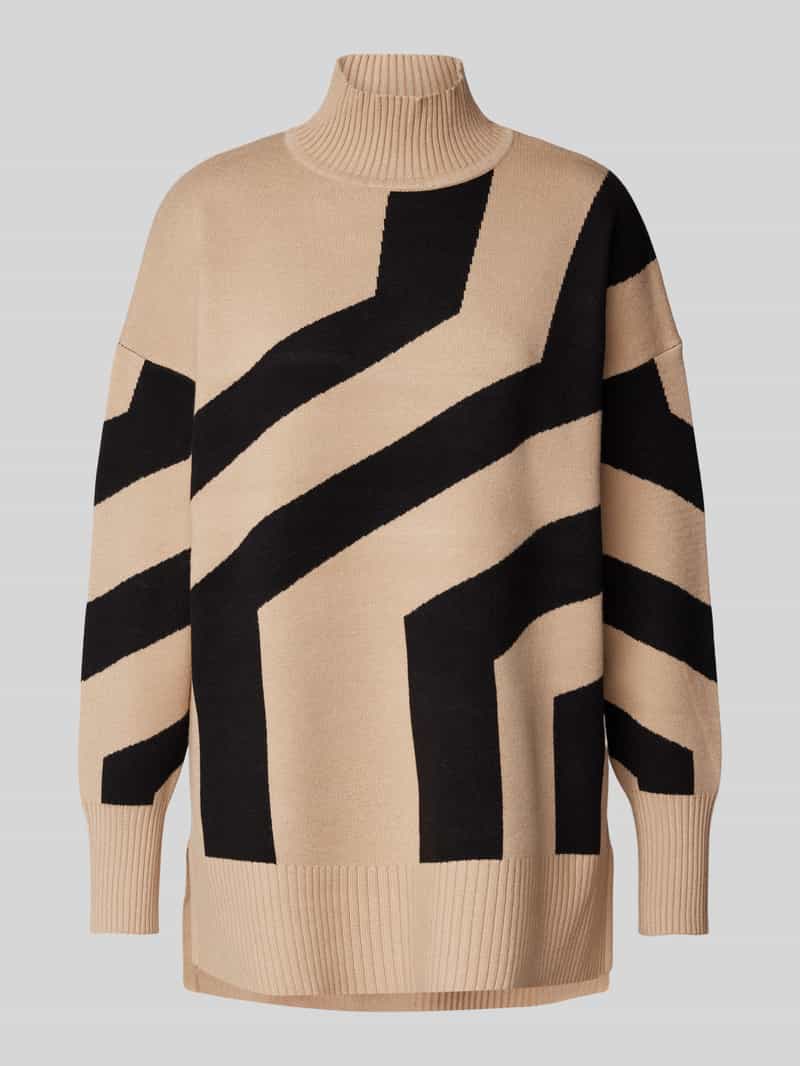 Sweter z dzianiny o kroju oversized ze stójką