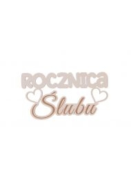Drewniany napis - Rocznica ślubu 5szt biały