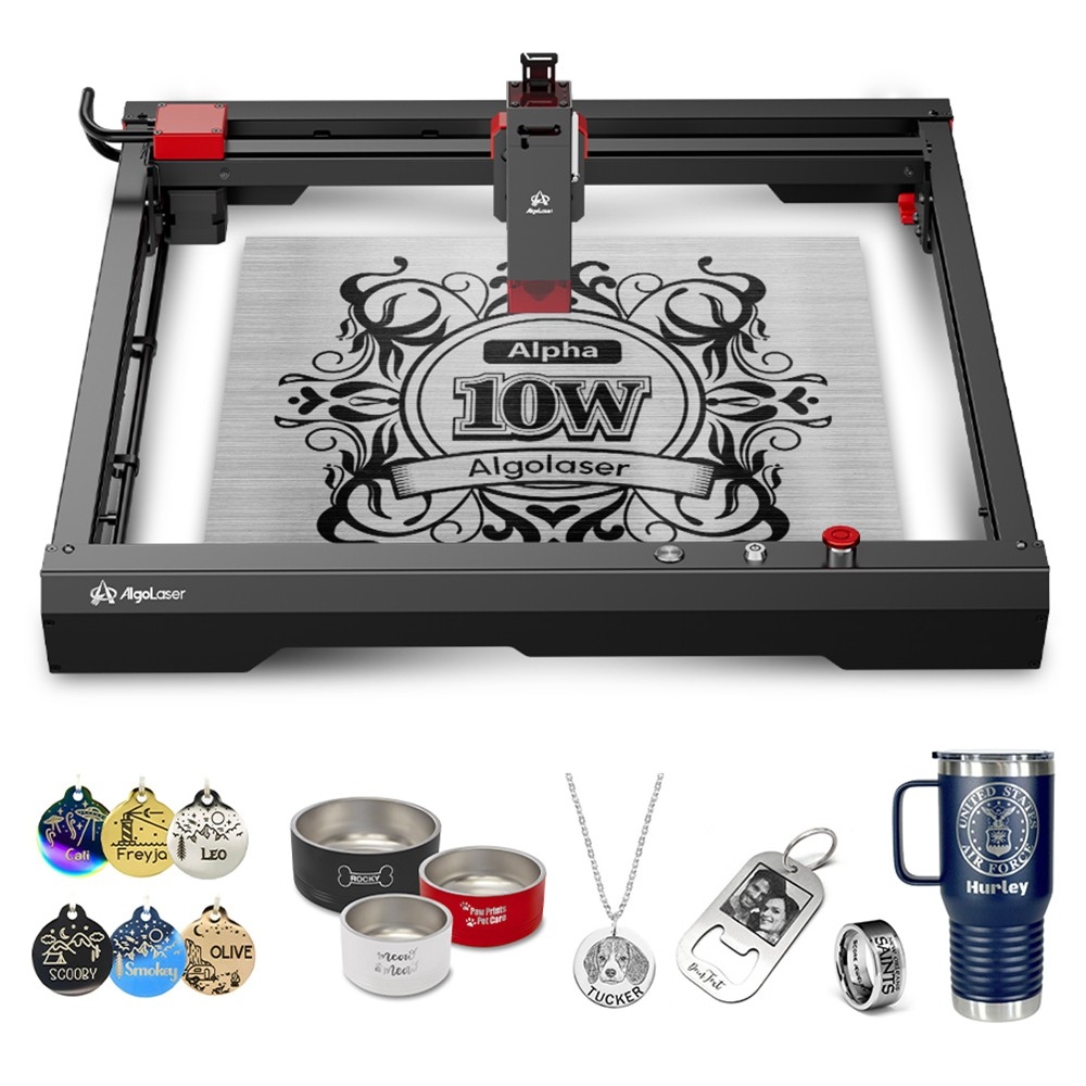 AlgoLaser Alpha 10W Laser Engraver 400mm/s Engraving Speed 400*400mm 157 5*157 5inch - EU Plug