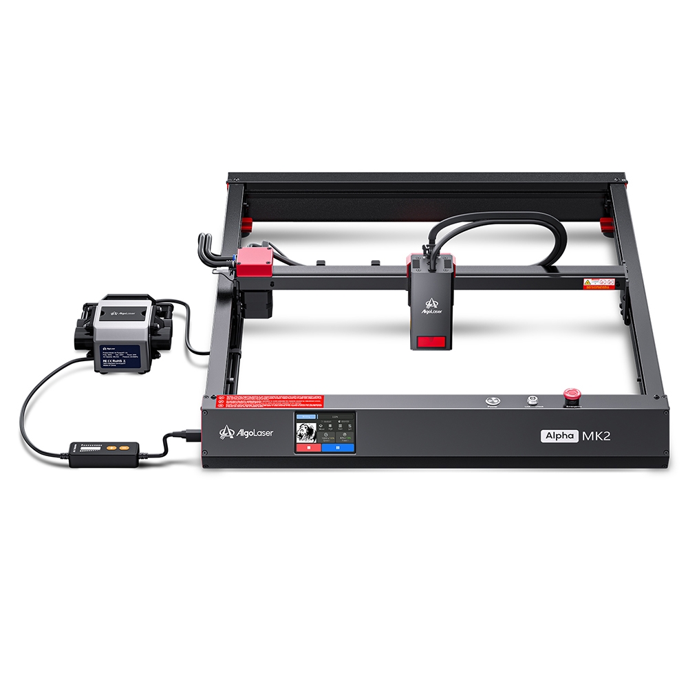 AlgoLaser Alpha MK2 20W Laser Engraver with Air Pump Smart Touch Screen 20 000mm/min 400*410mm 157 5*161 4inch - EU Plug