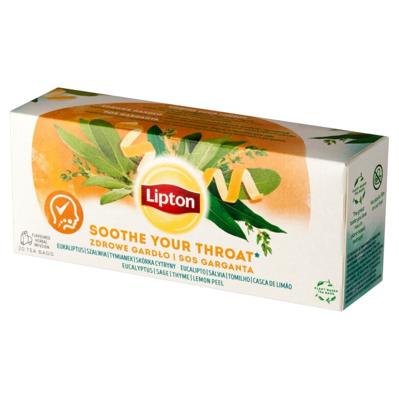 Herbatka ziołowa Lipton z naturalnym aromatem Zdrowe Gardło 20x1,3g