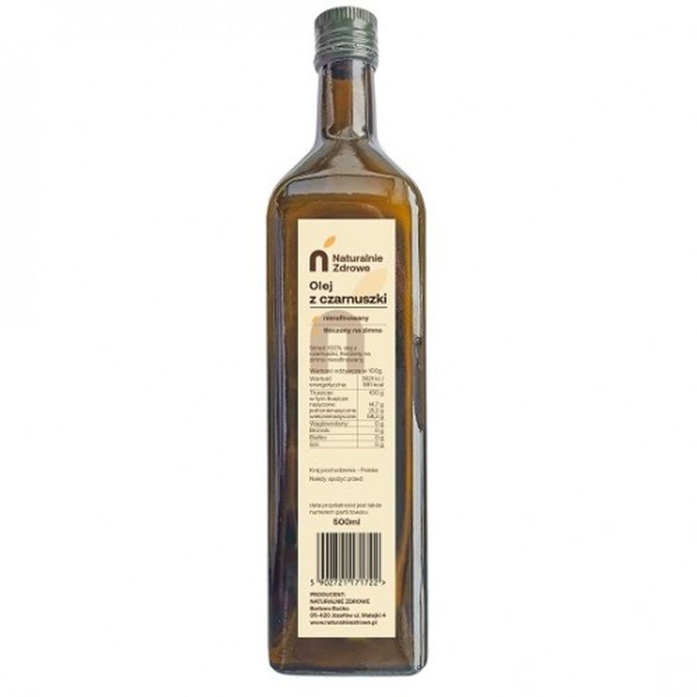 Olej z Czarnuszki Nierafinowany Zimnotłoczony 500 ml - Naturalnie Zdrowe