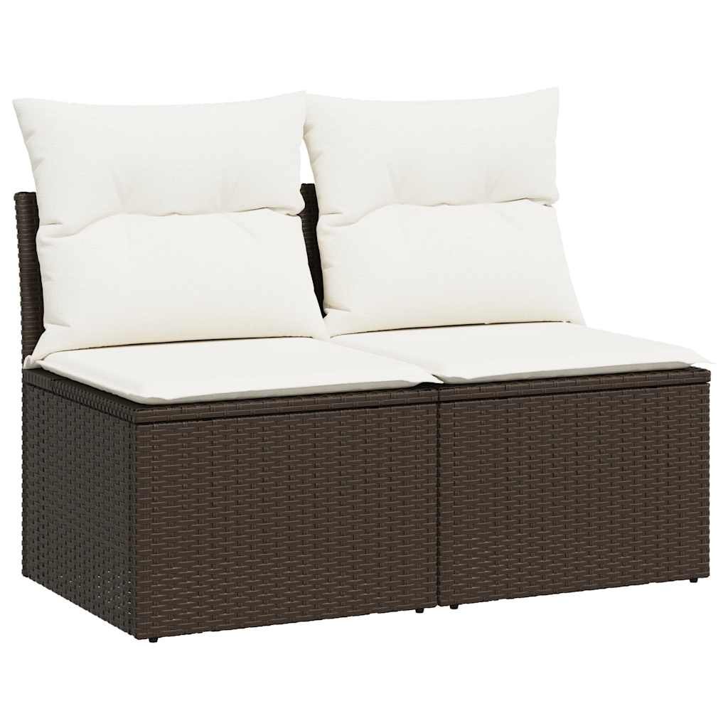 vidaXL 4-cz sofa ogrodowa z poduszkami, brązowy rattan PE i akacja